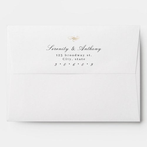 Classic Elegance Script Simple Wedding Envelope