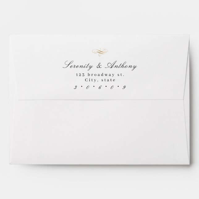 Classic Elegance Script Simple Wedding Envelope (Back (Top Flap))