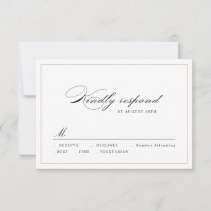 Classic Elegance Script Simple wedding RSVP