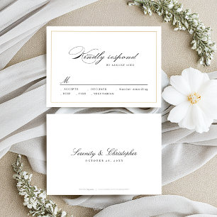 Classic Elegance Script Simple wedding RSVP Card