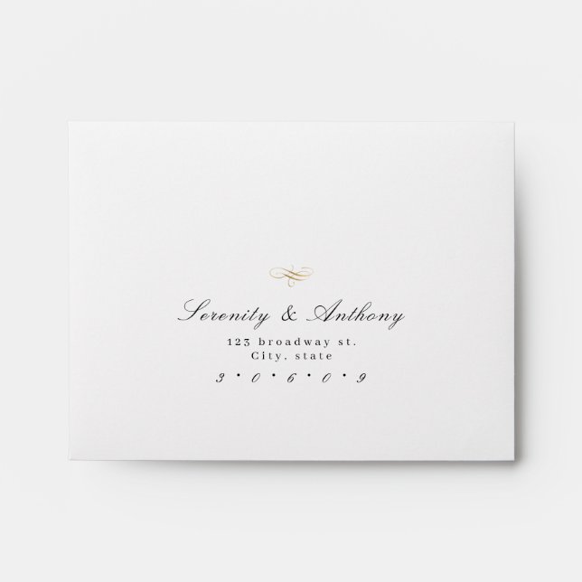 Classic Elegance Script Simple wedding RSVP Envelo Envelope (Front)