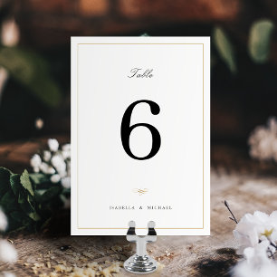 Classic Elegance Script Simple Wedding Table Number