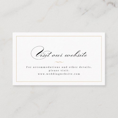 Classic Elegance Script Website Insert Card