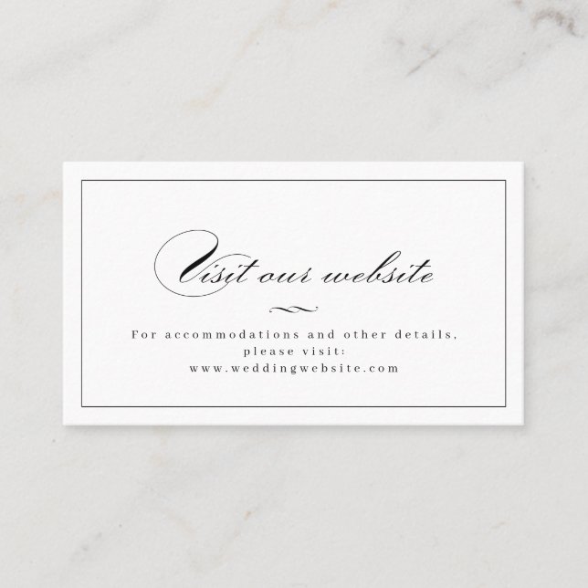 Classic Elegance Script Website Insert Card (Front)