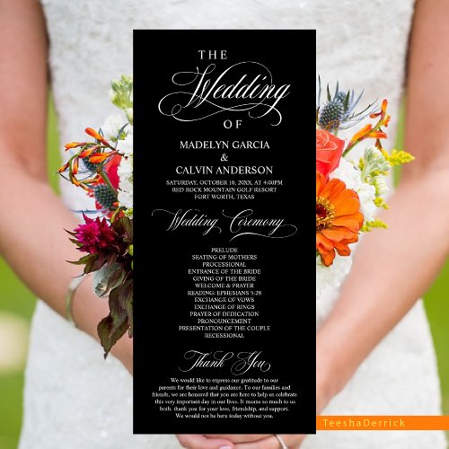 Classic Elegance Script Wedding Ceremony Program