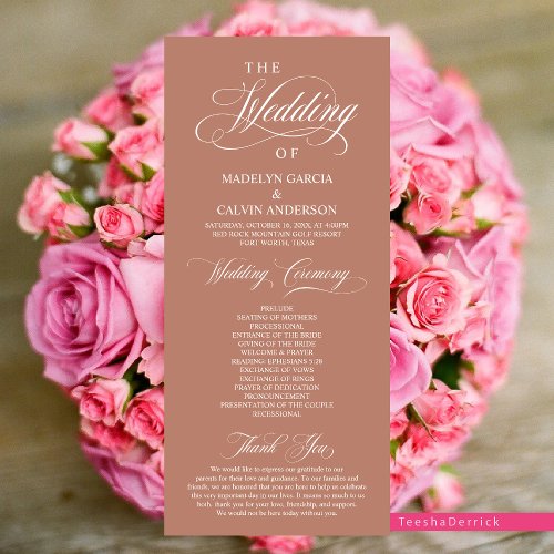 Classic Elegance Script Wedding Ceremony Program