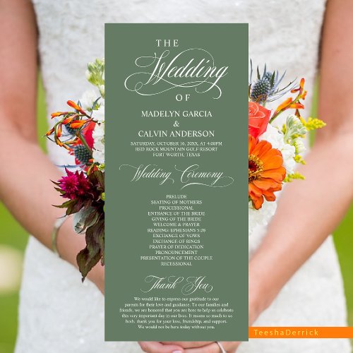 Classic Elegance Script Wedding Ceremony Program