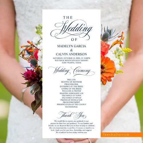 Classic Elegance Script Wedding Ceremony Program