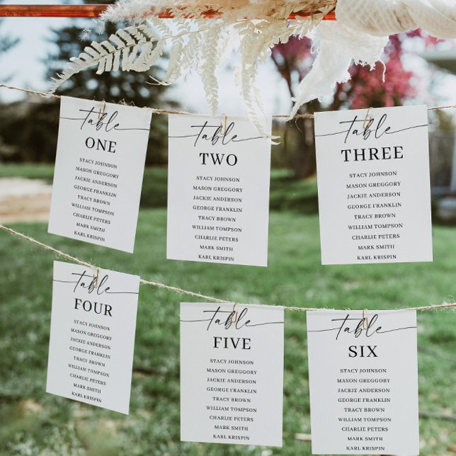 Classic Elegance Table Numbers Seating Chart (Creator Uploaded)
