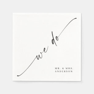 Classic Elegance Wedding Cocktail Napkin