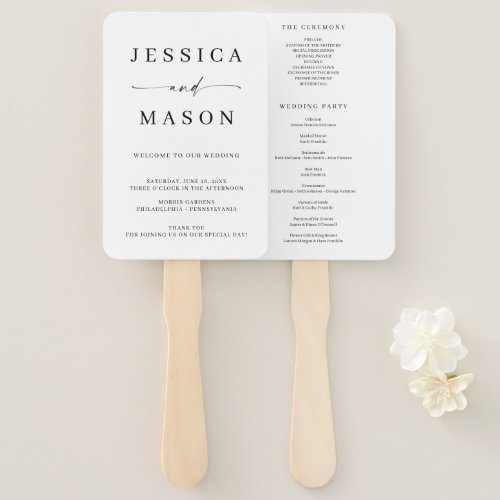 Classic Elegance Wedding Program Fan