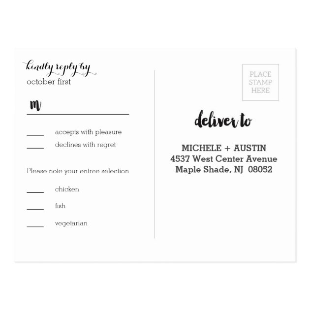 Classic Elegance - Wedding RSVP Postcard