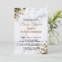 Classic Elegance White Marble Baby Shower