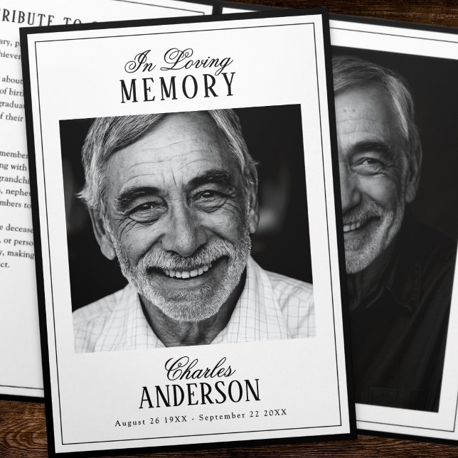 Classic Elegant 2-Photo Funeral/Memorial Tri-Fold Program (Creator Uploaded)
