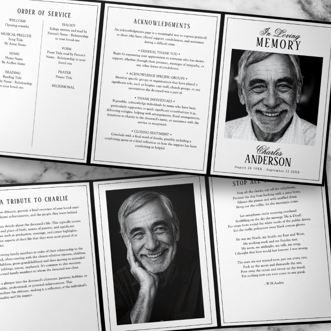Classic Elegant 2-Photo Funeral/Memorial Tri-Fold Program (Creator Uploaded)