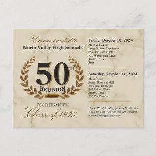 Classic Elegant 50th High School Reunion - 2 Days Postcard