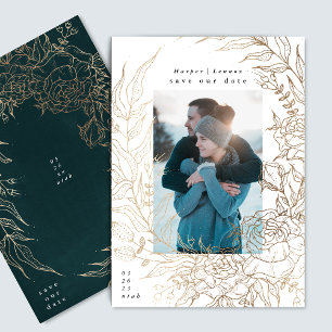 Classic Elegant And Modern Gold Elegant Wreath Save The Date