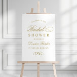 Classic Elegant Antique Gold Wedding Bridal Shower Foam Board<br><div class="desc">Formal antique gold wedding bridal shower welcome sign design features beautiful typography that combines a traditional flourished calligraphy script with classic block lettering. Includes a decorative scroll design accent. The custom text can be fully personalized for the future Mrs - her name and the bridal shower date. Please shop our...</div>