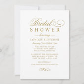 Classic Elegant Antique Gold Wedding Bridal Shower Invitation 