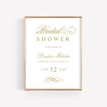 Classic Elegant Antique Gold Wedding Bridal Shower Poster<br><div class="desc">Formal antique gold wedding bridal shower welcome sign design features beautiful typography that combines a traditional flourished calligraphy script with classic block lettering. Includes a decorative scroll design accent. The custom text can be fully personalized for the future Mrs - her name and the bridal shower date. Please shop our...</div>