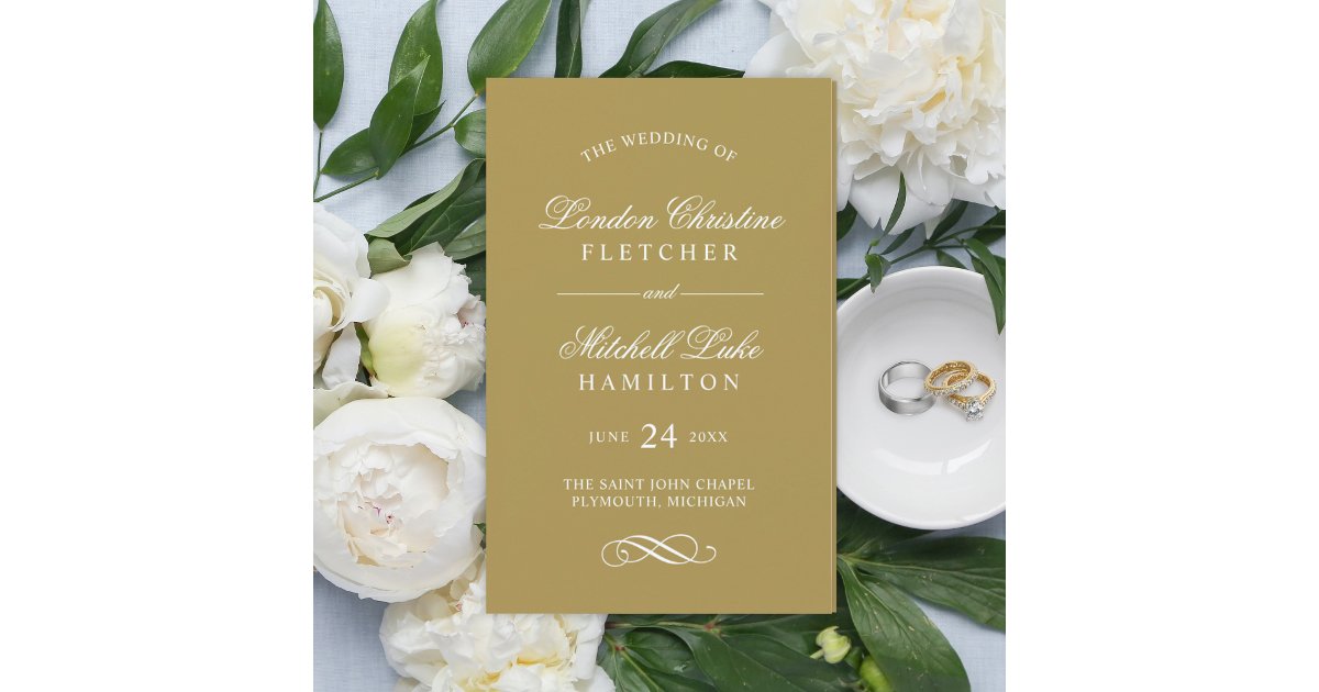 Classic Elegant Antique Gold Wedding Programs