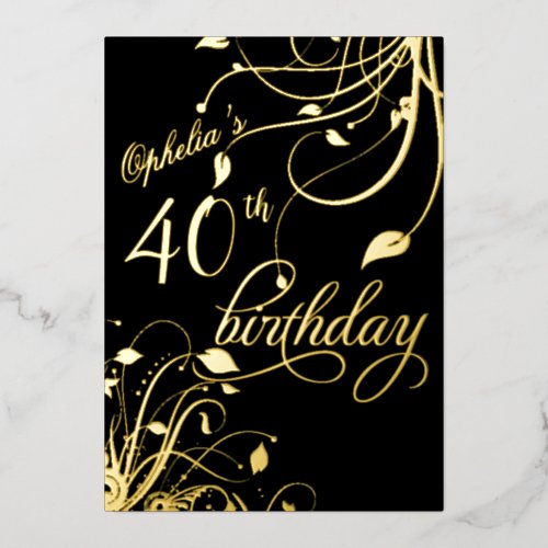 Classic Elegant Black and Gold Birthday
