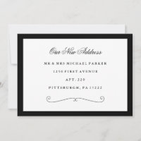 Classic Elegant Black and White Change of Address