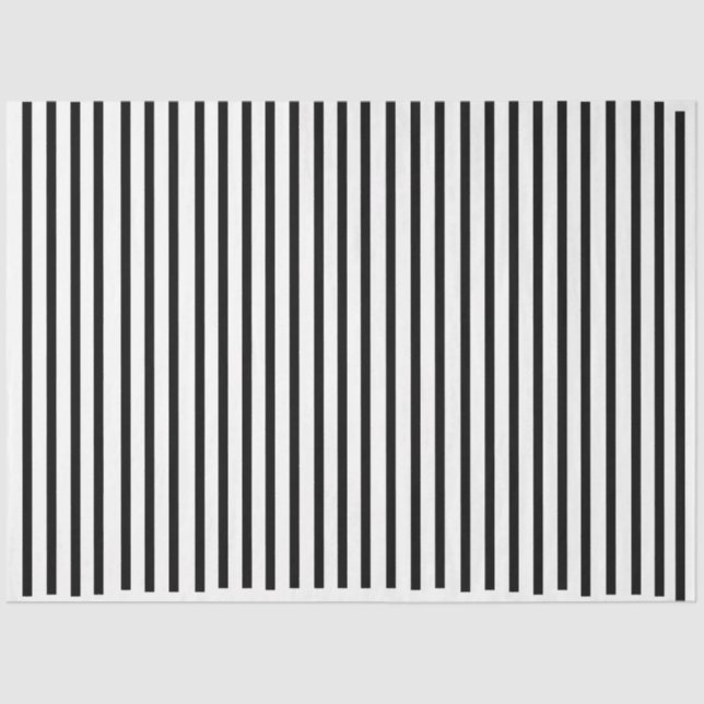 Classic Elegant Black and White Stripes  Tissue Paper (Front)