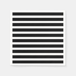 Classic elegant Black and White strips Napkins