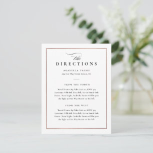 Classic Elegant Black and White Wedding Directions Enclosure Card