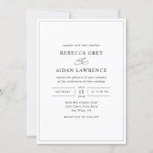 Classic Elegant Black and White Wedding Invitation | Zazzle