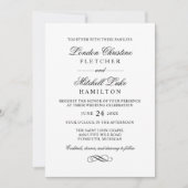 Classic Elegant Black and White Wedding Invitation (Front)