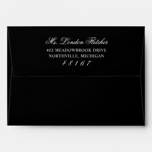 Classic Elegant Black and White Wedding Mailing Envelope
