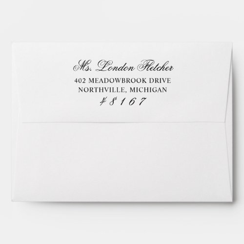 Classic Elegant Black and White Wedding Mailing Envelope