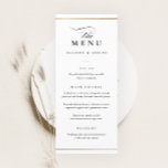 Classic Elegant Black and White Wedding Menu<br><div class="desc">This Classic Elegant Wedding Menu is simple and versatile. It features a chic white and black design with a monogram,  script details,  simple gold frame and formal editable text. Click the edit button to customize this design.</div>