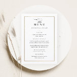 Classic Elegant Black and White Wedding Menu<br><div class="desc">This Classic Elegant Wedding Menu is simple and versatile. It features a chic white and black design with a monogram,  script details,  simple gold frame and formal editable text. Click the edit button to customize this design.</div>