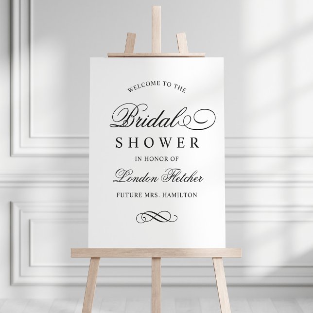 Classic Elegant Black Wedding Bridal Shower Foam Board (Creator Uploaded)