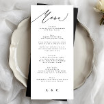 Classic Elegant Black White Calligraphy Menu<br><div class="desc">This Design is part of a collection;
Please get in touch with me if you need help finding matching designs or products;
Also available in alternate colors</div>