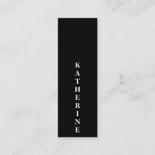 Classic elegant black white minimalist photo plain mini business card