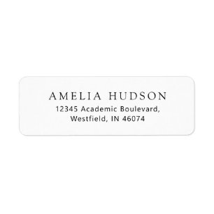 Classic Elegant Black & White Return Address Label