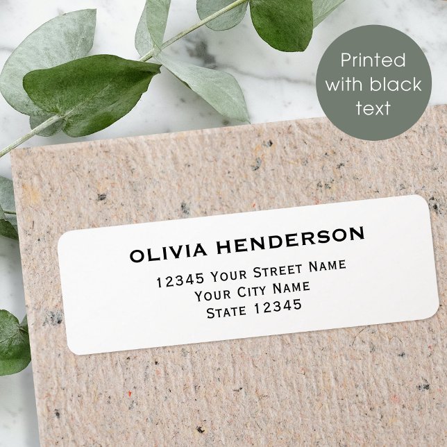 Classic & Elegant Black White Return Address Label (Creator Uploaded)