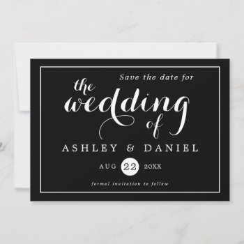 Classic Elegant Black & White Wedding Save The Date by kersteegirl at Zazzle