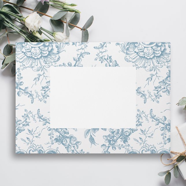 Classic Elegant Blue and White Floral Toile Envelope (Creator Uploaded)