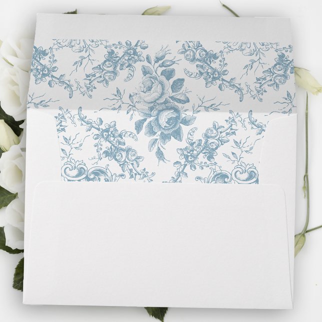 Classic Elegant Blue and White Floral Toile Envelope (Creator Uploaded)