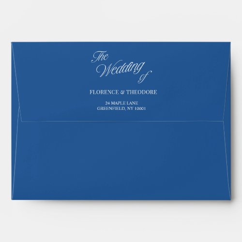 Classic Elegant Blue &amp; White Wedding Envelope