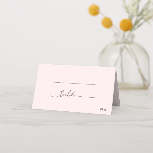 Classic Elegant Blush Pink Chic Wedding Place Card