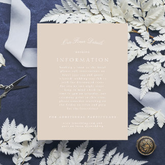 Classic Elegant Blush Pink Formal Wedding Enclosure Card