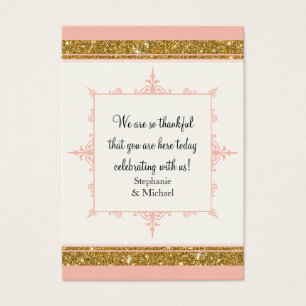 Classic Elegant Blush Pink Gold Glitter Striped