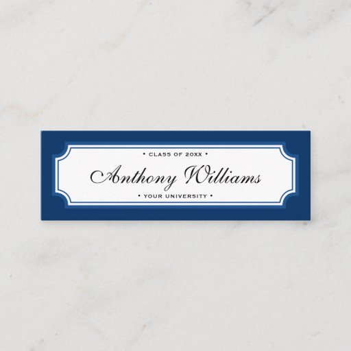 Customizable Classic elegant border blue graduation name card