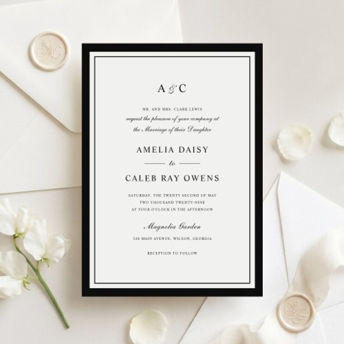 Classic Elegant Border Frame Wedding Invitation